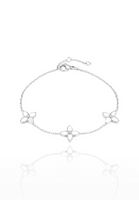 Velle Blossom Flower Mother of Pearl Pendant Chain Bracelet