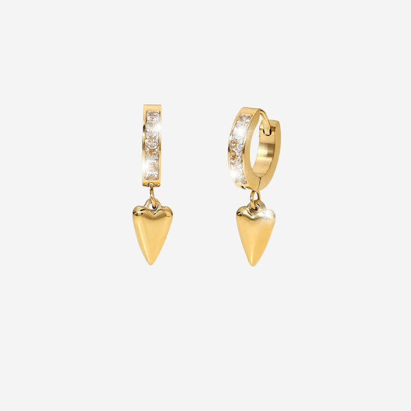 จี้หัวใจ Violette พร้อมต่างหูห่วงทรงหยดน้ำประดับเพชรเซอร์โคเนีย 