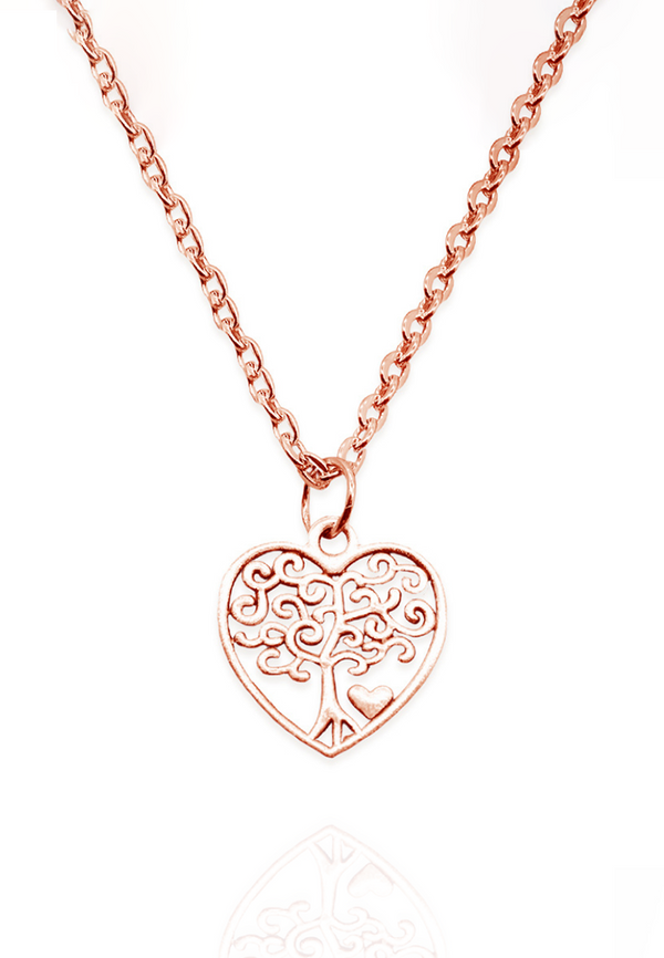 Lovetree Pendant Chain Necklace in Rose Gold