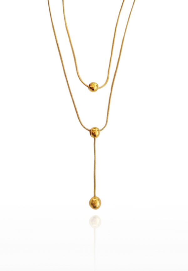 Xanthe Dottie Pendulum Pendant Multi-Chain Necklace in Gold