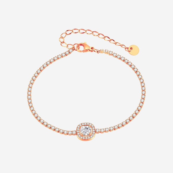 Ameline Solitaire Charm Tennis Bracelet