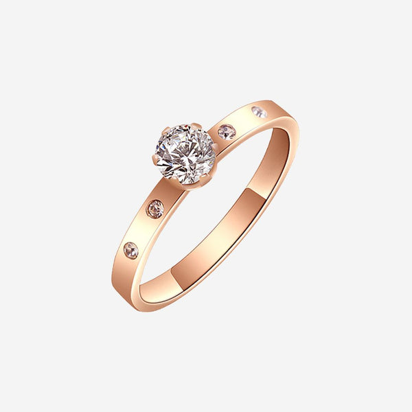 Arwen Cubic Zirconia Solitaire Single Band Ring