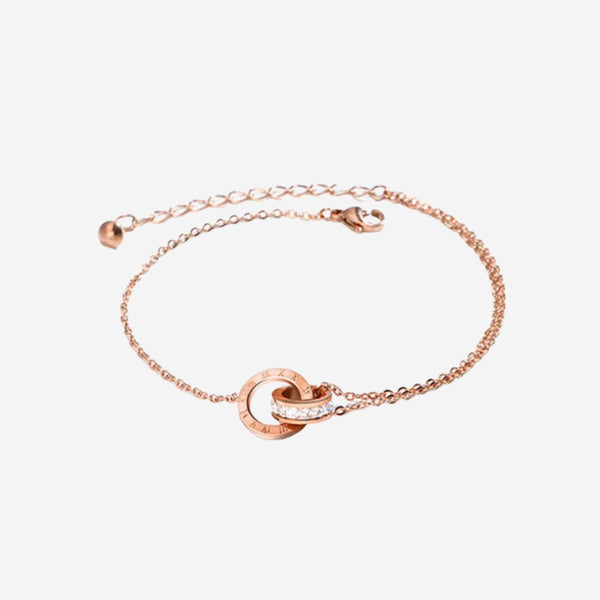 Athena Classic Interlocking Roman Numeral Bracelet