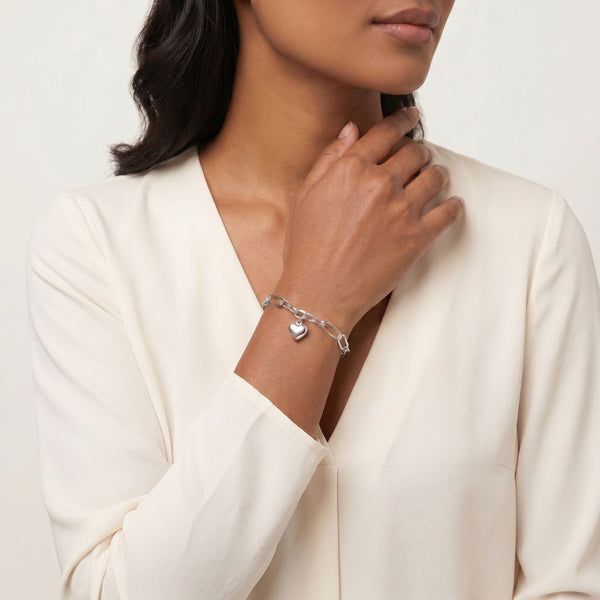 Everlast Engravable Heart Link Chain Bracelet