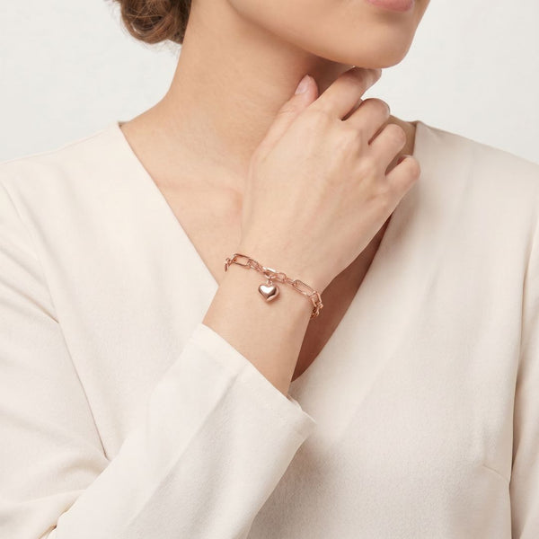 Everlast Engravable Heart Link Chain Bracelet