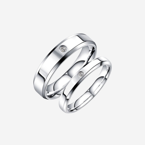 My Significant Other Band Ring in Silver Couple Set