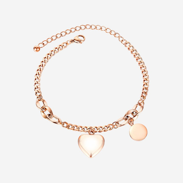 Desiree Heart Bijoux Pendant with Round Tag Bracelet