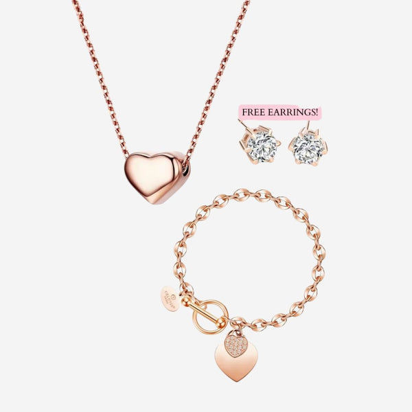 La Devotion Bracelet with Love Pendant Neckace Gift Bundle (Free Elsie Earrings)