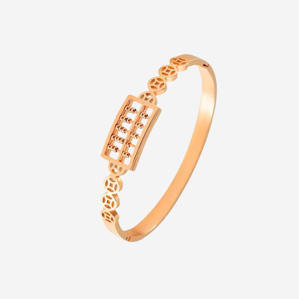 Fortune Abacus and Coin with Closed Hinged Bangle