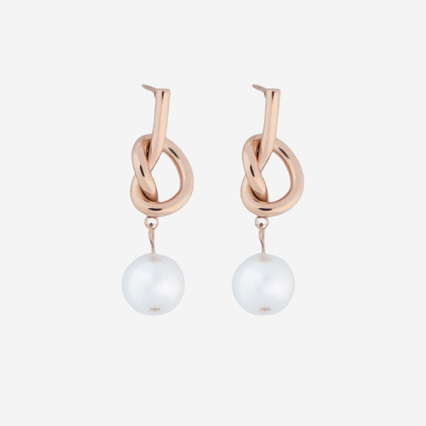 Miquella Pearl Knot Drop Earrings