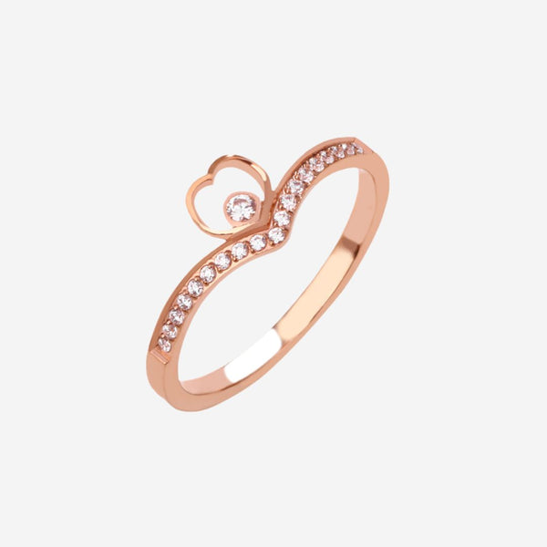 Princess Juliet Heart Tiara Ring in Rose Gold