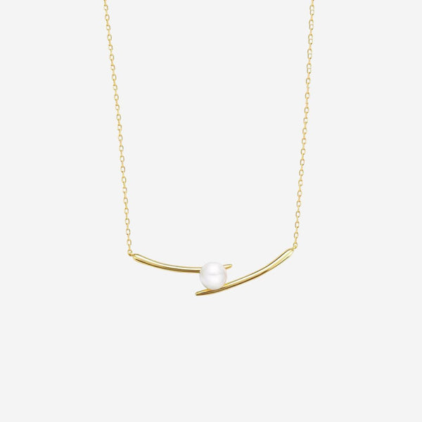 Raina 金色珍珠吊坠链项链