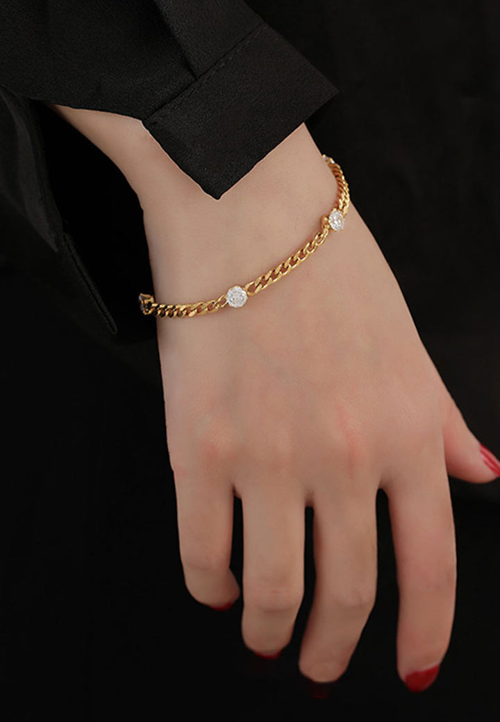 Celovis Monique with Cubic Zirconia Pendant Chain Link Bracelet