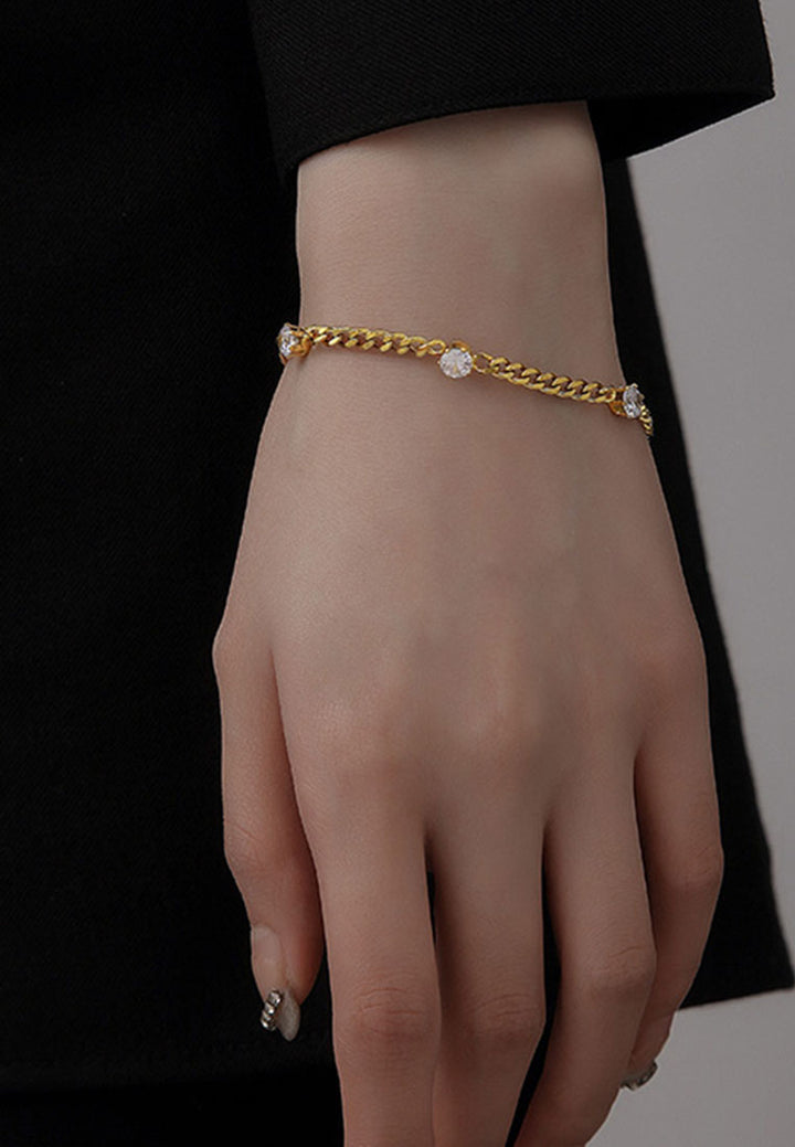 Celovis Monique with Cubic Zirconia Pendant Chain Link Bracelet