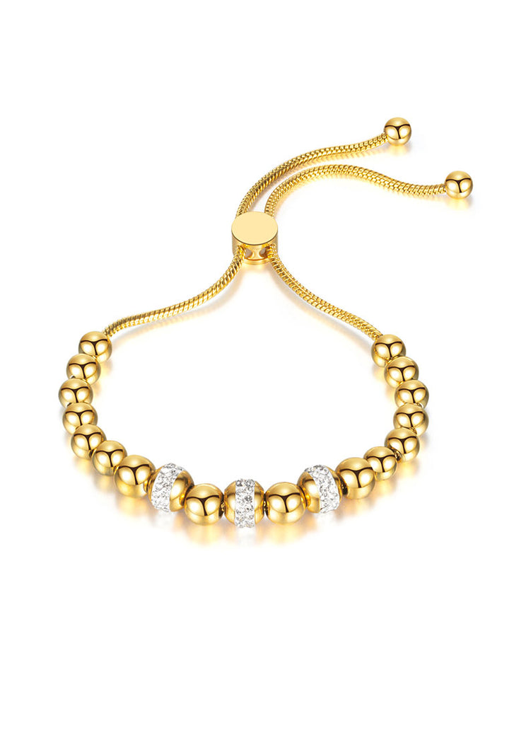 Celovis Zendaya Cubic Zirconia Beads Pendant Adjustable Slider Clasp Bracelet