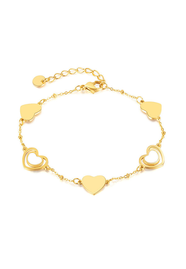 Celovis Zoya Mother of Pearl Heart Love Pendant Chain Bracelet