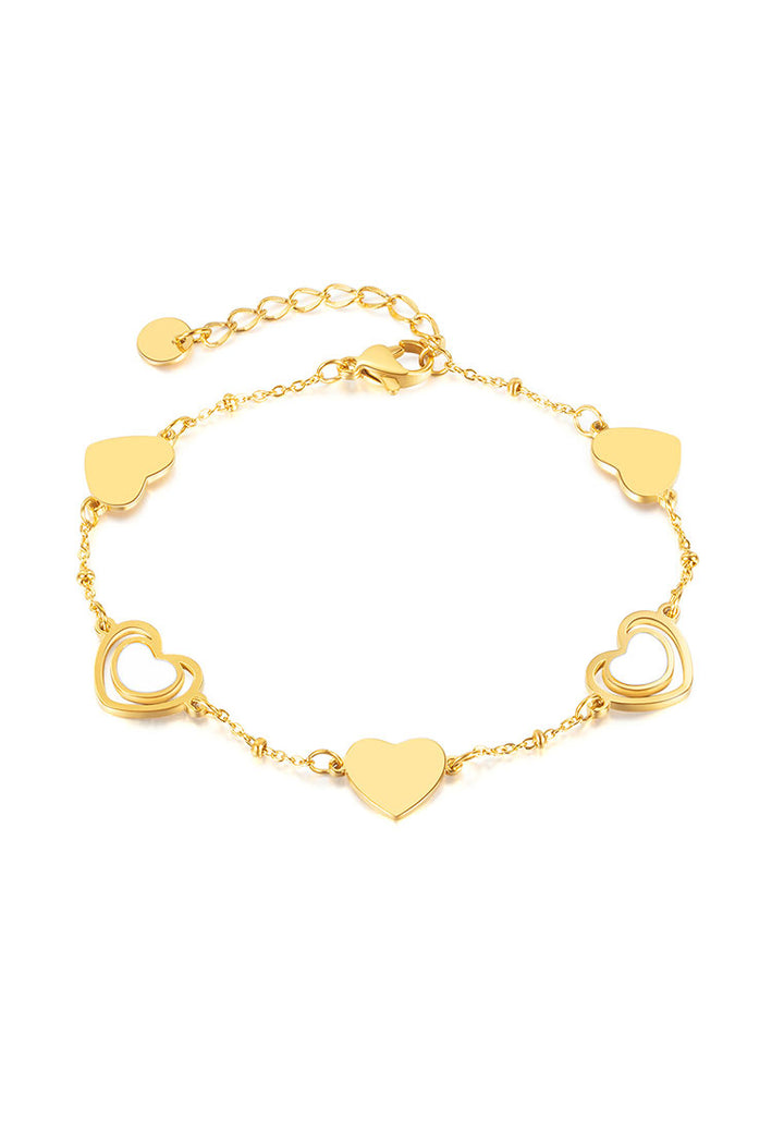 Celovis Zoya Mother of Pearl Heart Love Pendant Chain Bracelet