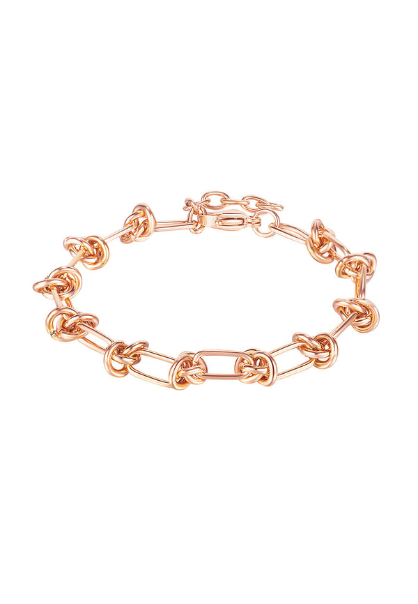 Binding Knot Link Chain Bracelet in Rose Gold