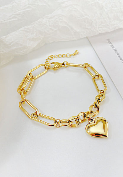 Everlast Engravable Heart Link Chain Bracelet
