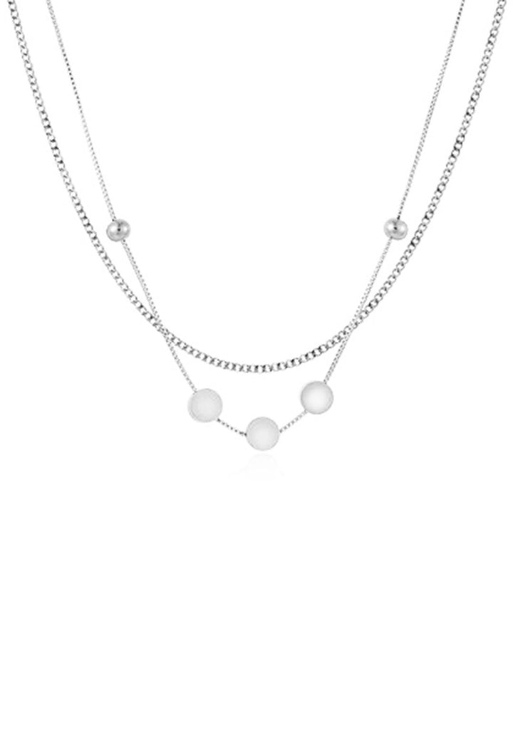 Celovis Celia Engravable Three Circle Pendant with Multi-Layer Chain Necklace