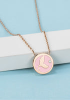 Celovis Naia Mermaid Tail Pink Pendant with 0.005 Carat Diamond Necklace
