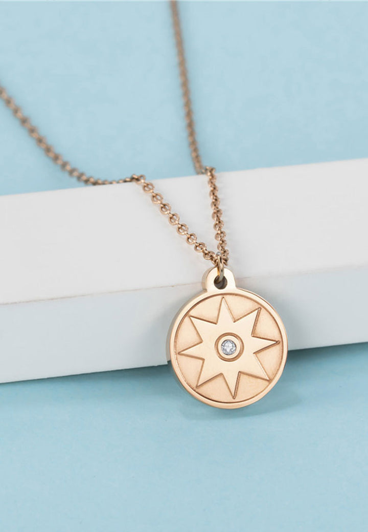 Celovis Windrose Star Pendant with 0.005 Carat Diamond Necklace