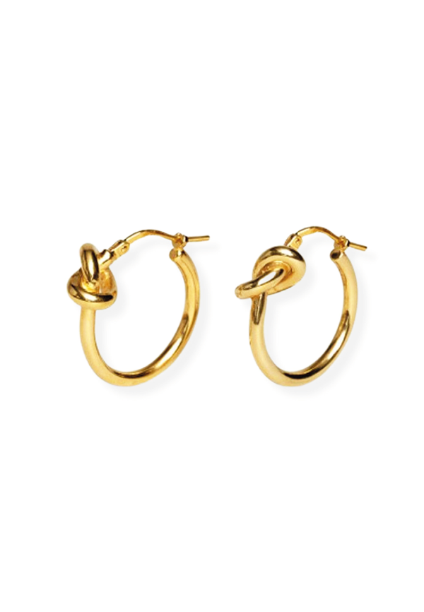 Charlotte Infinity Knot with Latch Back Hoop Earring in Gold