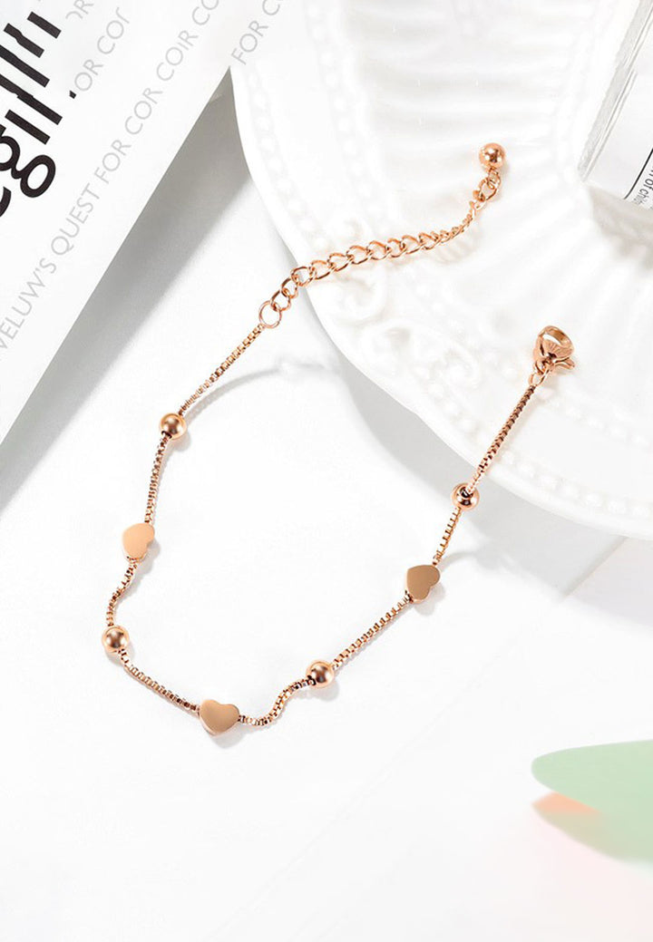 Celovis Jewellery Lovett Dainty Heart Charm Pendant on Box-Chain Link Bracelet
