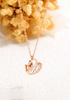 Celovis Jewellery McQueen Butterfly with Hollow Entwined Heart Necklace in Rose Gold