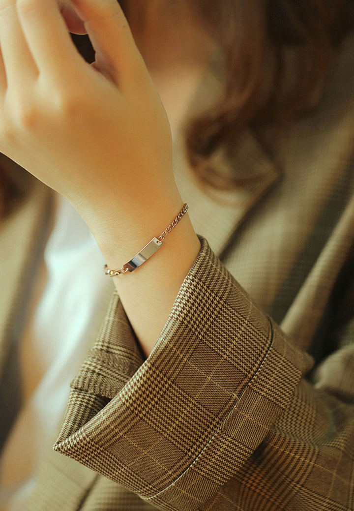 Celovis Jewellery Valor Engravable Tag Pendant Bracelet in Rose Gold