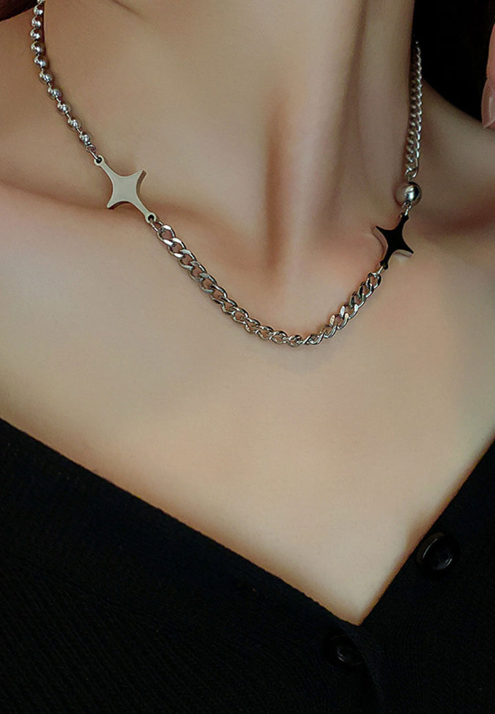 Celovis Juniper Engravable Star Chain Link Choker Necklace