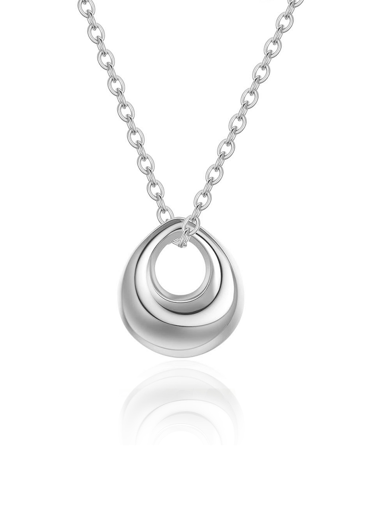 Lara Teardrop Engravable Oval Pendant Chain Minimalist Necklace