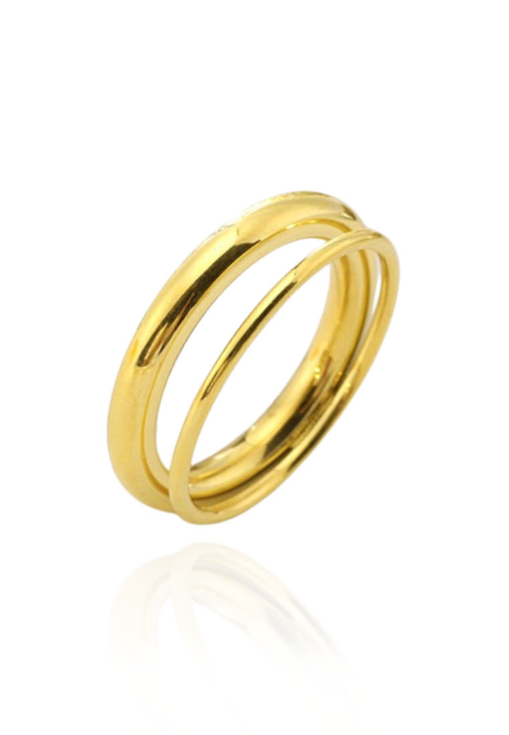 Lylou Double Loop Band Ring in Gold