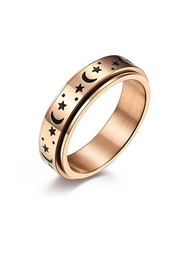Lyra Cosmic Star Spinner Band Eternal Ring in Rose Gold