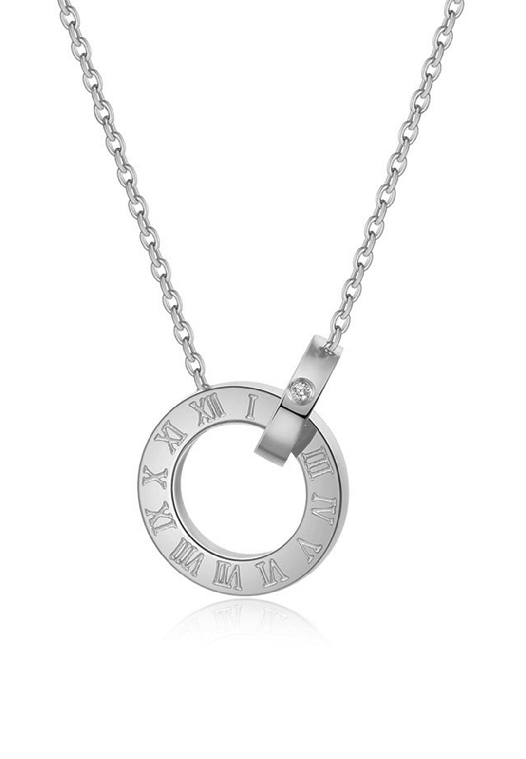 Artemis Interlocking Roman Numeral Ring Necklace