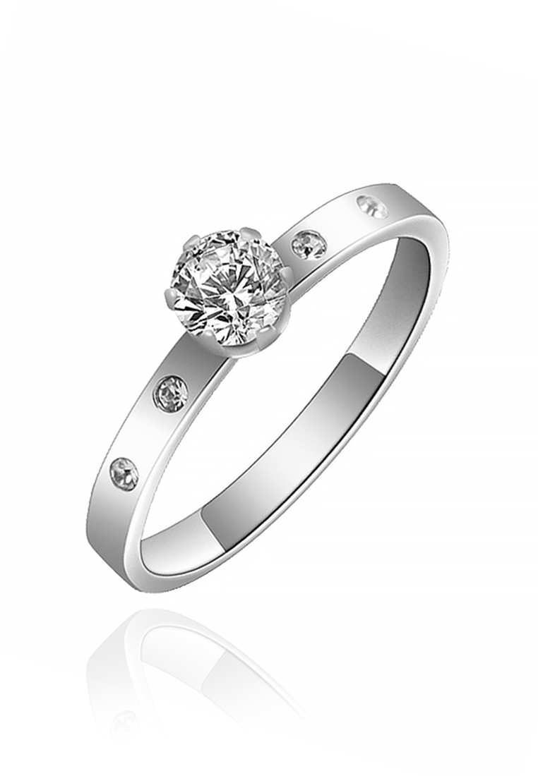 Arwen Cubic Zirconia Solitaire Single Band Ring