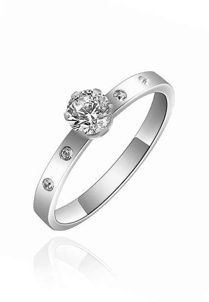 Arwen Cubic Zirconia Solitaire Single Band Ring