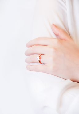Marry 戒指手链搭配 Arwen CZ 单石单戒戒指礼品套装