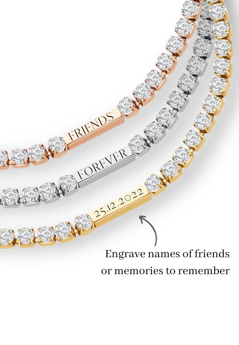 Celovis Maison Sparkling CZ Tennis Bracelet Friendship Set