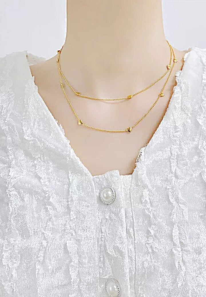 Celovis Aimer Love Heart Pendant on Multi-Layer Link Chain Necklace
