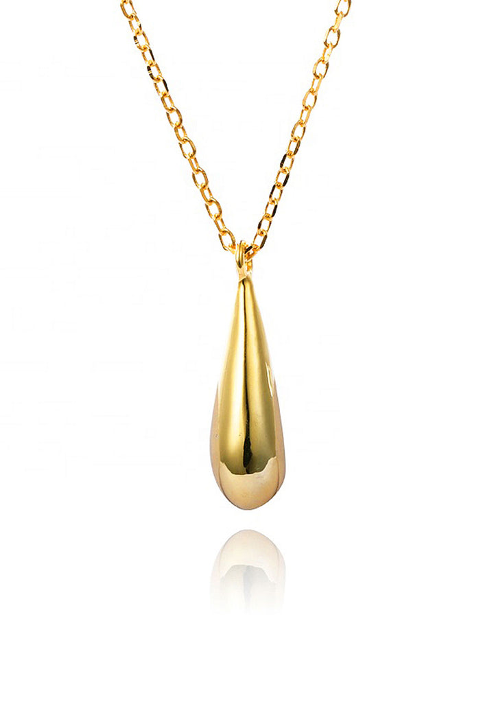 Celovis Jewellery Emberly Minimalist Teardrop Pendant Chain Necklace in Gold