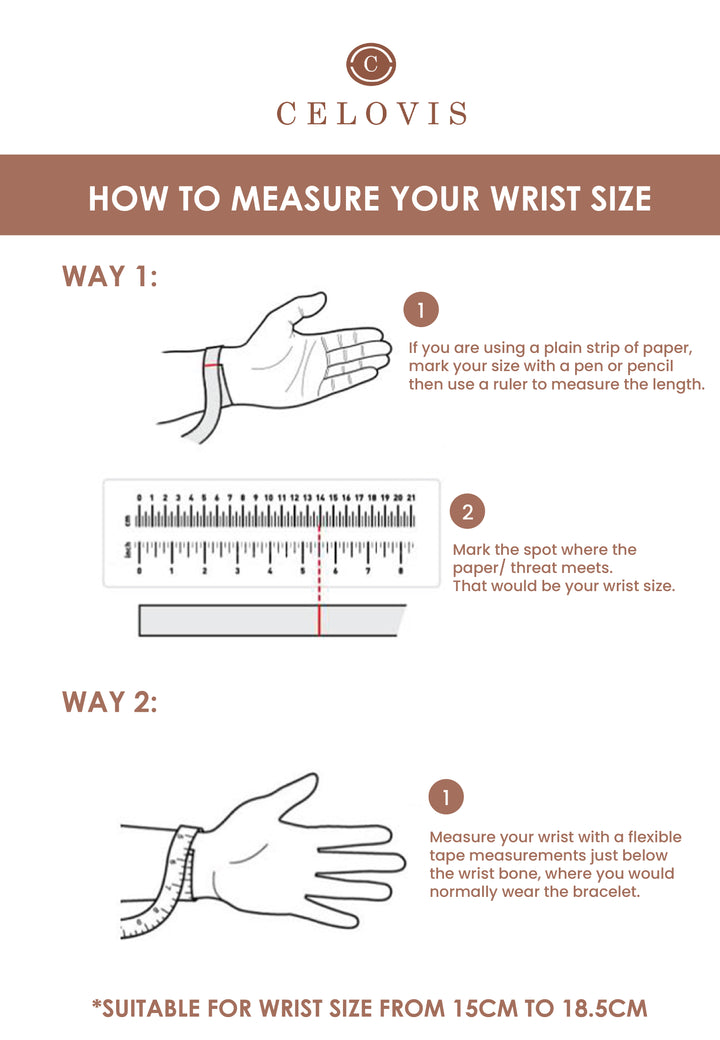 Measure your wrist size Celovis Jewellery