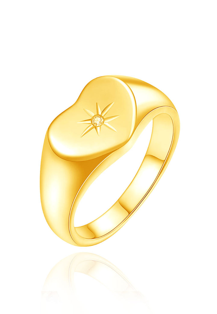Celovis Jolie Star Cubic Zirconia Band Eternal Ring in Gold