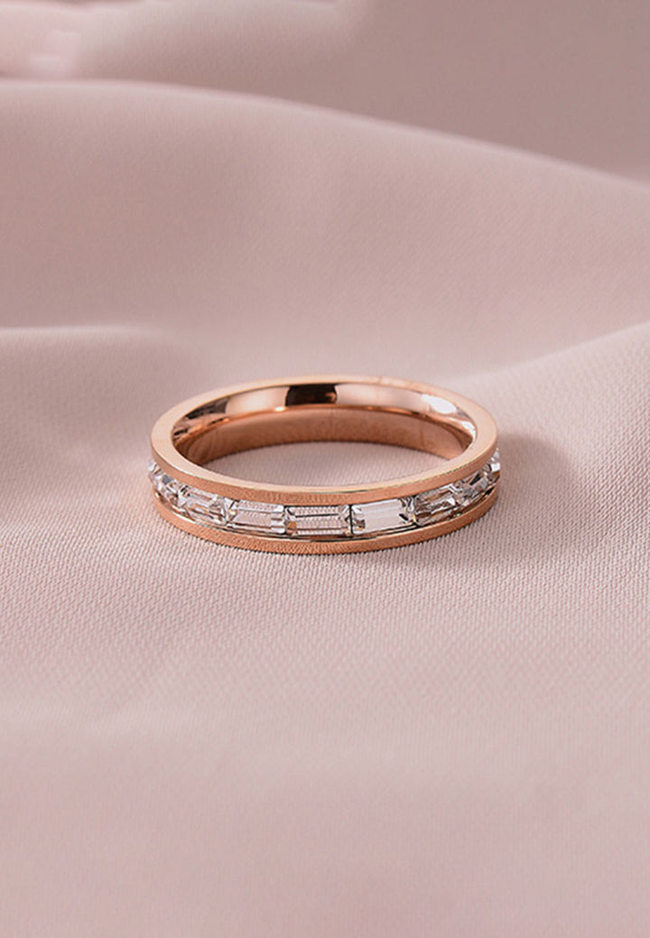 Celovis Liana Cubic Zirconia Band Eternal Ring in Rose Gold