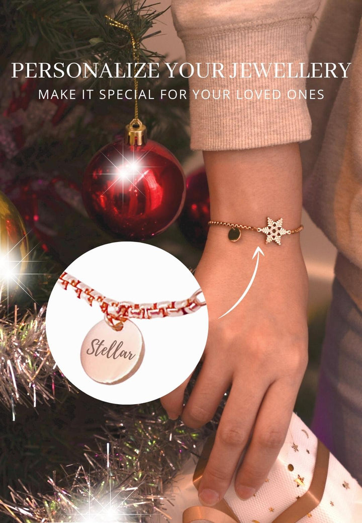 Celovis Jewellery - Stellar Snow Crystal Necklace with Bracelet Set in Rose Gold [Limited Edition] 