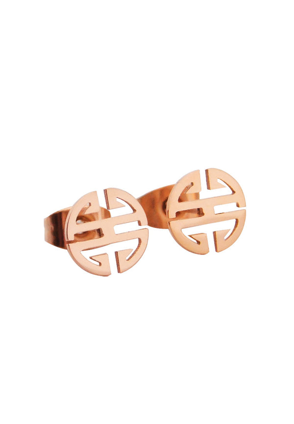 Miracle Blessings Symbolic Amulet in Rose Gold Stud Earrings