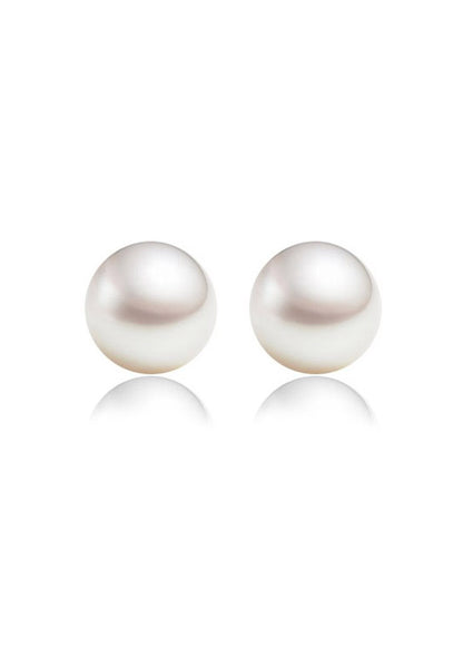 Pearl Blanche Classic White Pearl in Rose Gold Stud Earrings