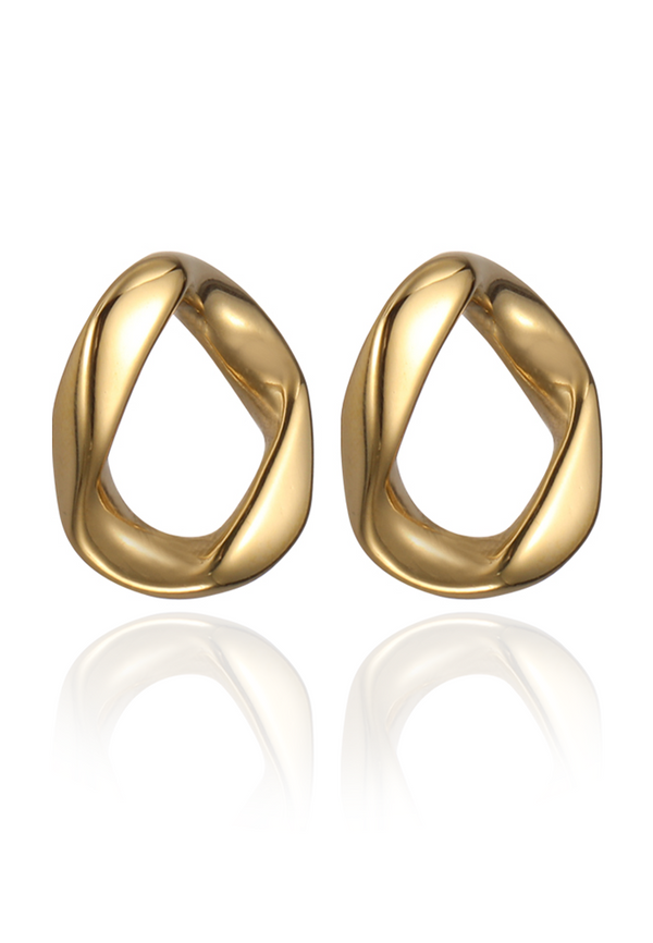 Lys Irregular Geometric Square Drop Earrings in Gold