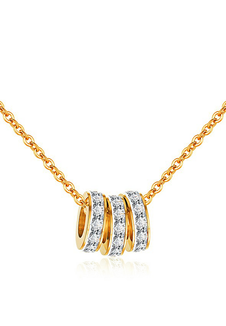 Celovis Jewellery - Frillitair Three Mini Rings with Zirconia Necklace