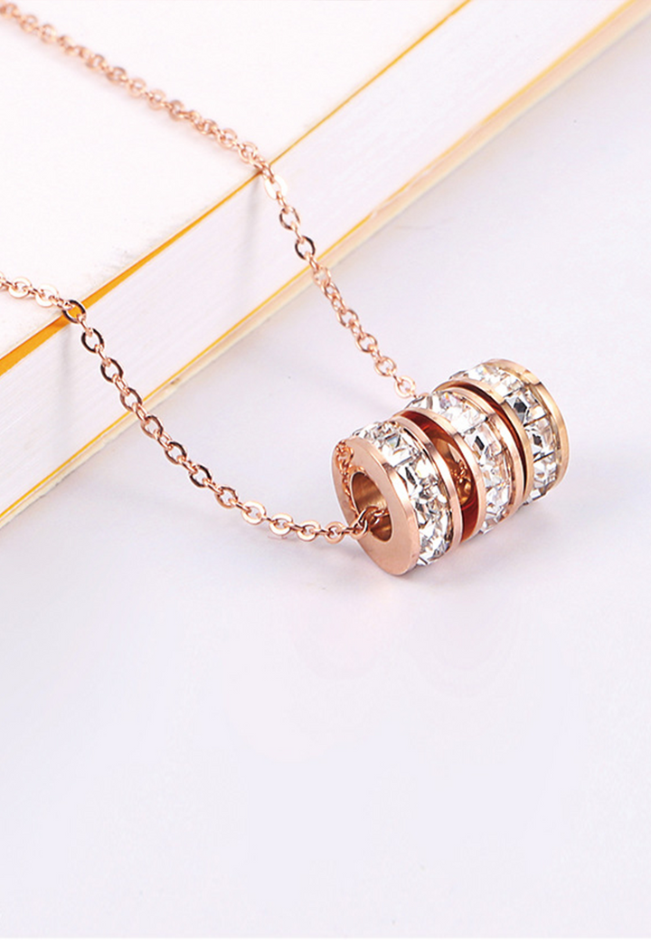 Celovis Jewellery - Frillitair Three Mini Rings with Zirconia Necklace